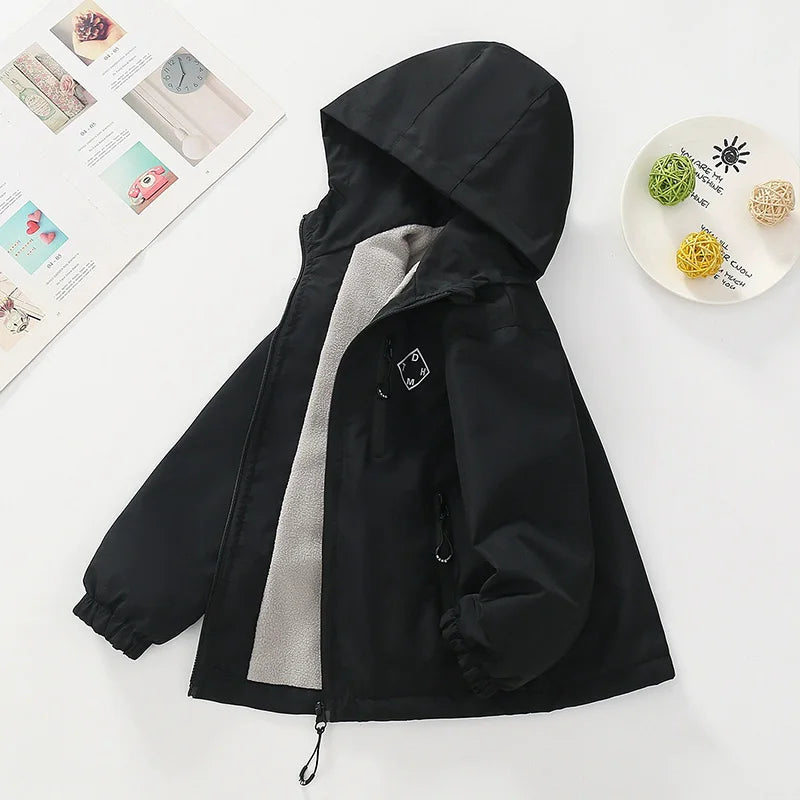 Abrigo de Felpa y Algodón para Niños, Otoño-Invierno 2026, Parka para Niños de 4 a 14 Años, Chaqueta con Capucha, Impermeable, Gruesa y Cálida, Cortavientos Informal