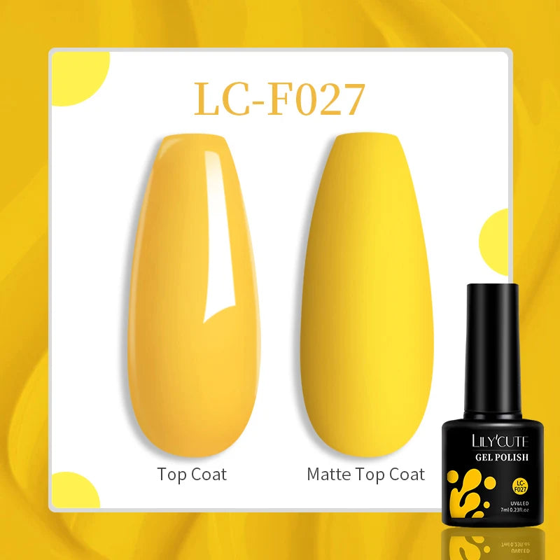 LILYCUTE-esmalte en Gel para uñas, barniz semipermanente para manicura, con LED UV, 129 colores, 7ML