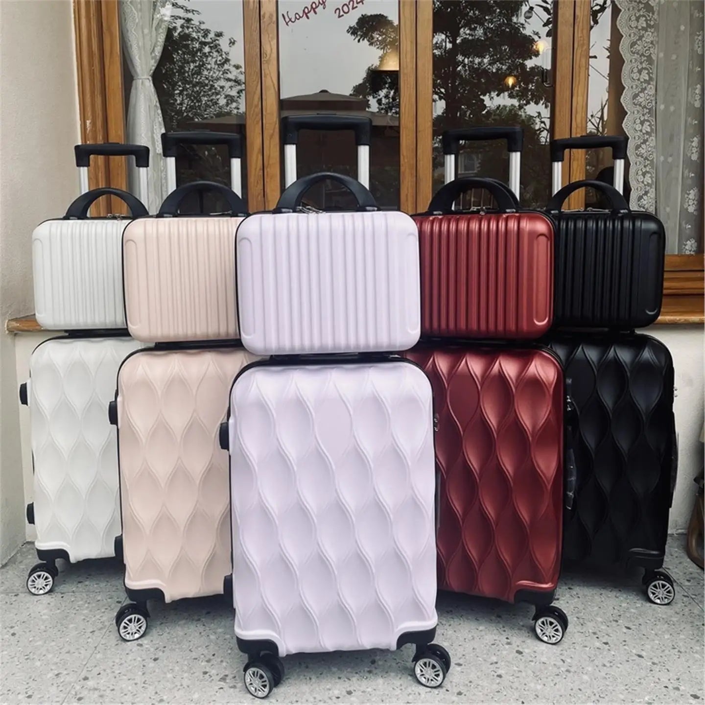Juego de Maletas de Viaje de Cuatro Piezas con Ruedas Universales ABS, Juego de Maletas de Mano para Viajes y Viajes de Negocios en Tamaños de 14, 20, 24 y 28 Pulgadas