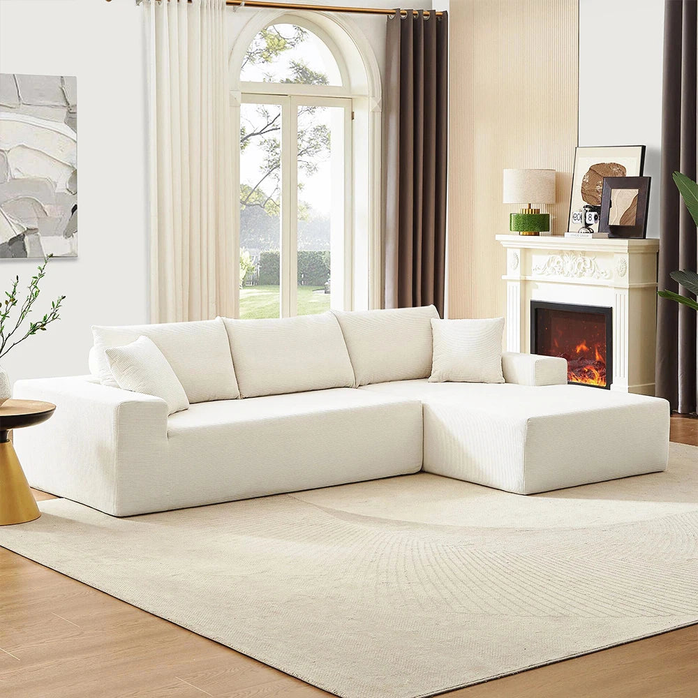 Sofá Cama Modular Reclinable, Tapizado, Moderno, para Sala de Estar, Apartamento, Compacto, de Tela y Esponja Comprimida, Esquinero