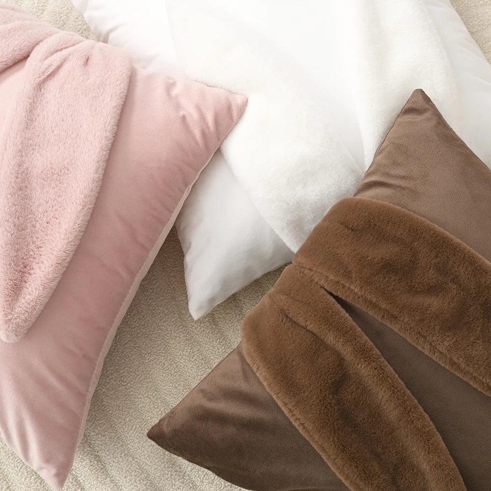 BUYNOW-fundas de cojín con Orejas de conejo, fundas de almohada de terciopelo holandés, decoración de felpa suave, fundas de almohada para sofá, decoración del hogar, 1 ud.