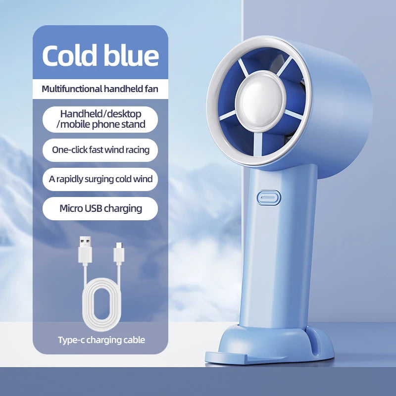 Mini Ventilador de Mano USB de Carga Rápida, Ventilador Portátil Silencioso de Alta Velocidad para Viajes y Actividades al Aire Libre