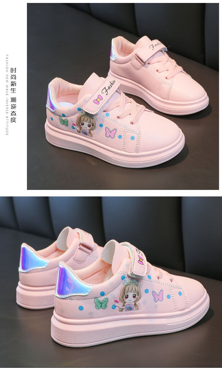 Zapatillas-zapatos informales para chico, zapatillas de deporte para niño, zapatos superiores de cuero para niña, zapatos blancos pequeños para niño, primavera 2023
