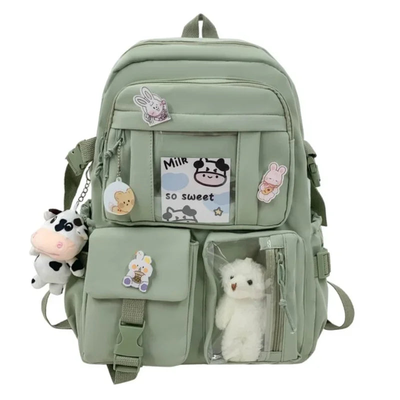 Bolsas populares de la mochila del estudiante de secundaria de las muchachas del color púrpura rosado sin ninguna versión accessoria