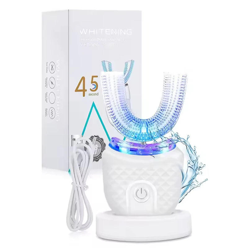 Cepillo de dientes eléctrico en forma de U para el cuidado Dental, cepillo de dientes eléctrico automático en forma de U de 360 grados