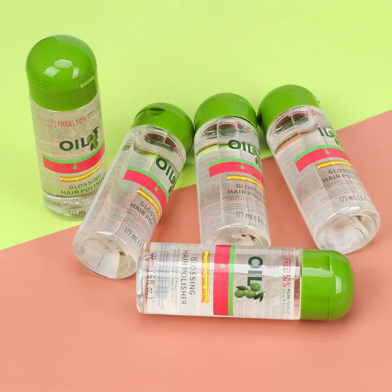 Aceite de oliva, Control del Frizz y brillo, pulidor de brillo, 6 onzas, aceite brillante para el cabello, uso diario, buen olor, aceite suave y saludable