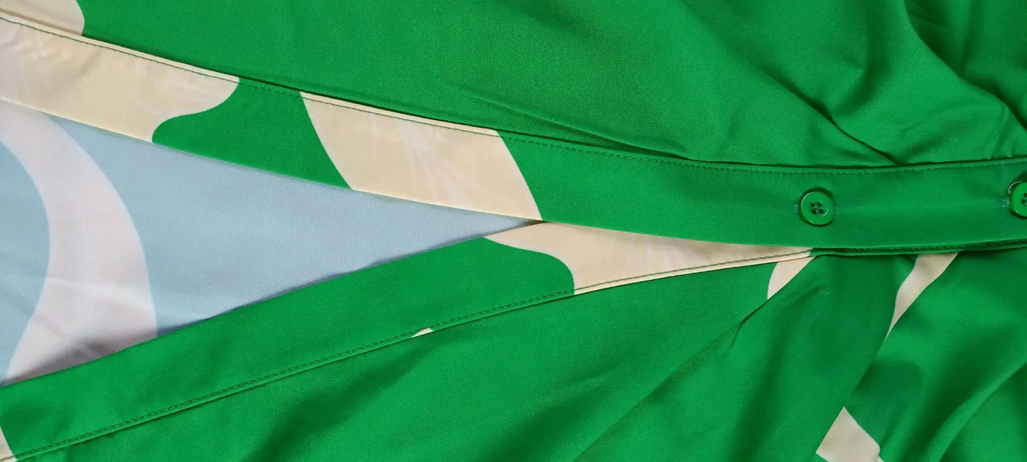 Vestidos Elegantes para Mujer 2026: Vestido de Mujer con Estampado Irregular, Cuello Solapa, Ajuste Delgado y Contraste, Ideal para el Trabajo y con un Toque de Temperamento.