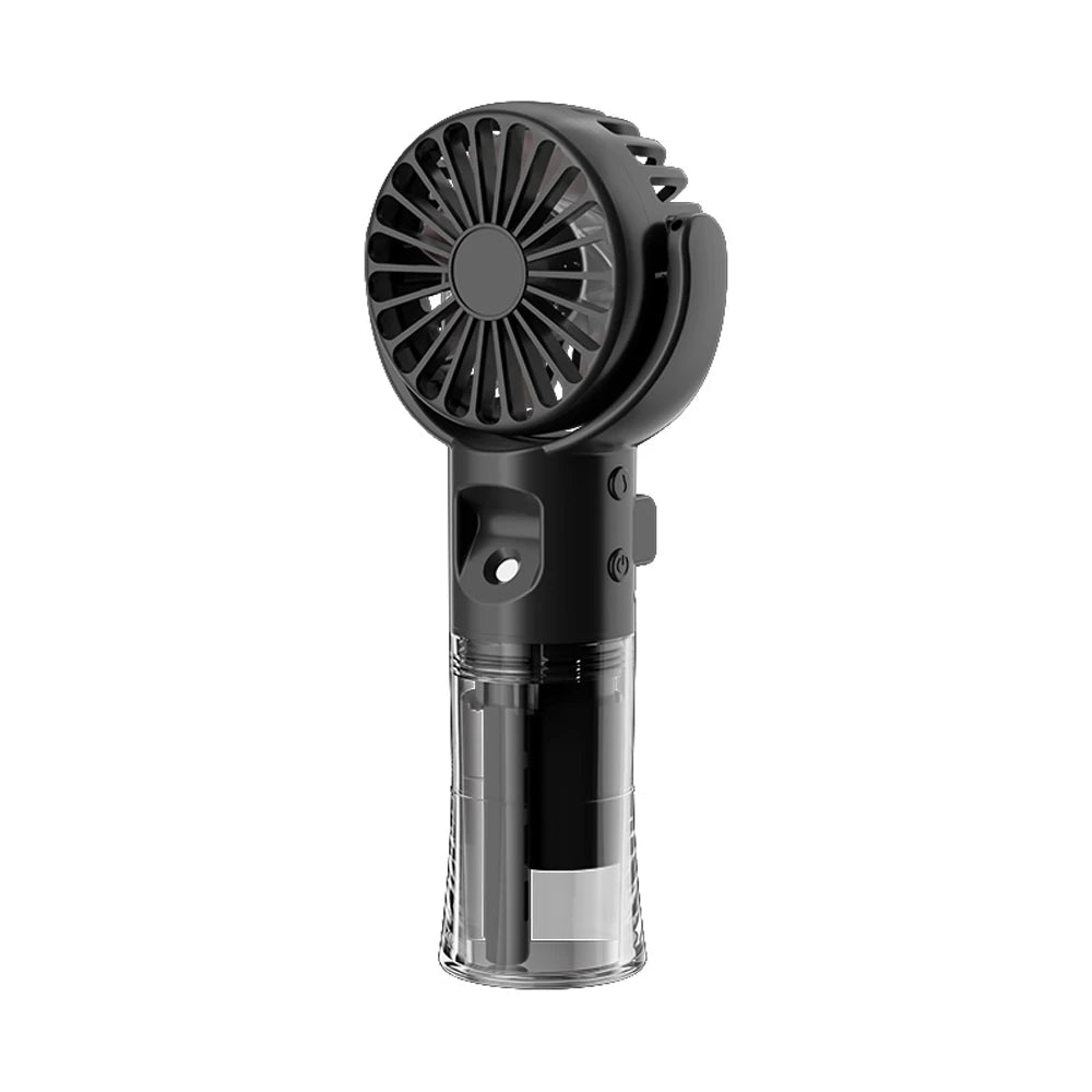 Miniventilador portátil de mano, dispositivo de pulverización de agua, con carga USB, 4 velocidades, para colgar en el cuello, Personal