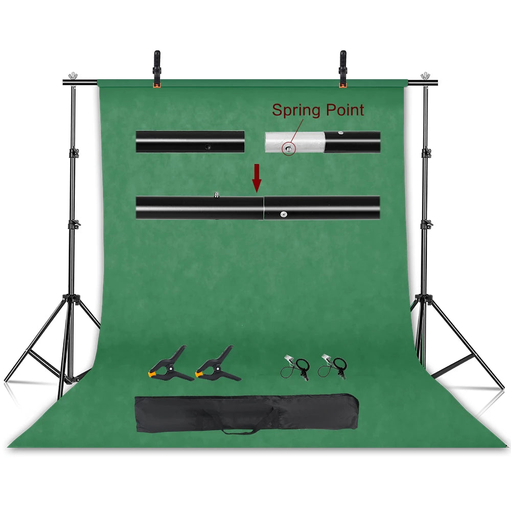 Kit de soporte para fondo fotográfico SH con sistema de soporte ajustable, fondos para estudio fotográfico, marco de pantalla verde Chromakey