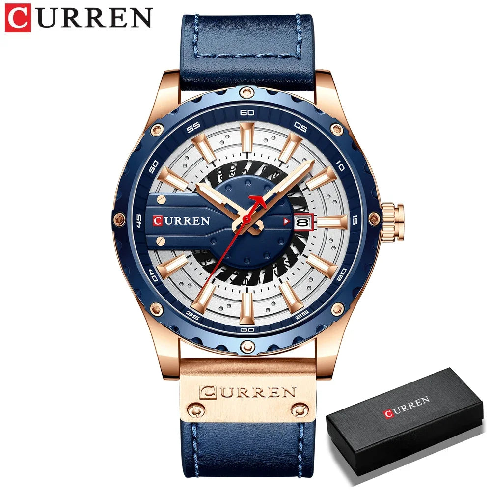 Marca CURREN, reloj de cuarzo para hombre, nueva moda, resistente al agua, informal, de negocios, militar, reloj para hombre, relojes con fecha automática, reloj Masculino