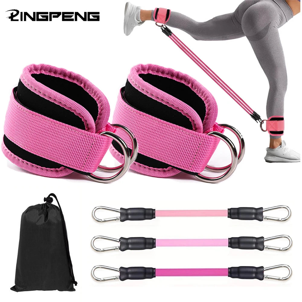 Correas de tobillo, conjunto de bandas de resistencia, equipo de ejercicio para entrenamiento físico, peso del tobillo, banda elástica de Yoga para gimnasio, hombre y mujer