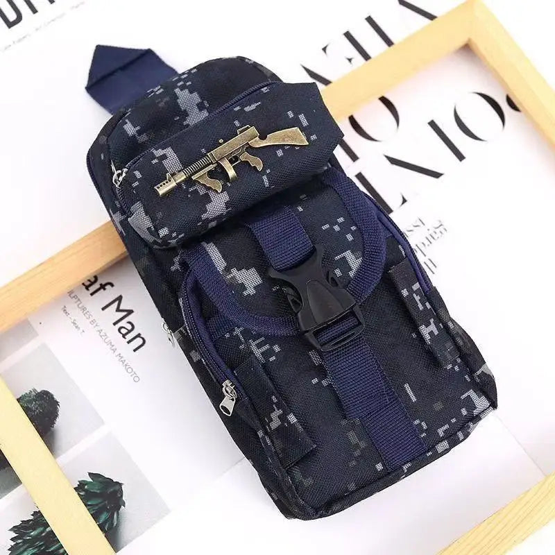 Mini estuche para lápices con mochila de camuflaje, bolsa de almacenamiento de papelería escolar de estilo militar, bolsa para bolígrafos para estudiantes y niños