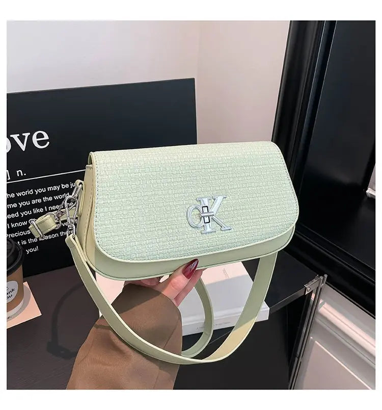 Bolso Bandolera de Lujo Exclusivo para Mujer, con Logotipo de Diseñador, Gran Capacidad, de Cuero, Elegante, Texturizado, para el Día a Día