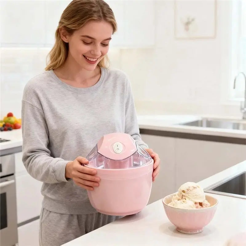 AT28-Mini máquina para hacer helados, máquina para hacer postres personal, máquina compacta para hacer helados con un solo toque