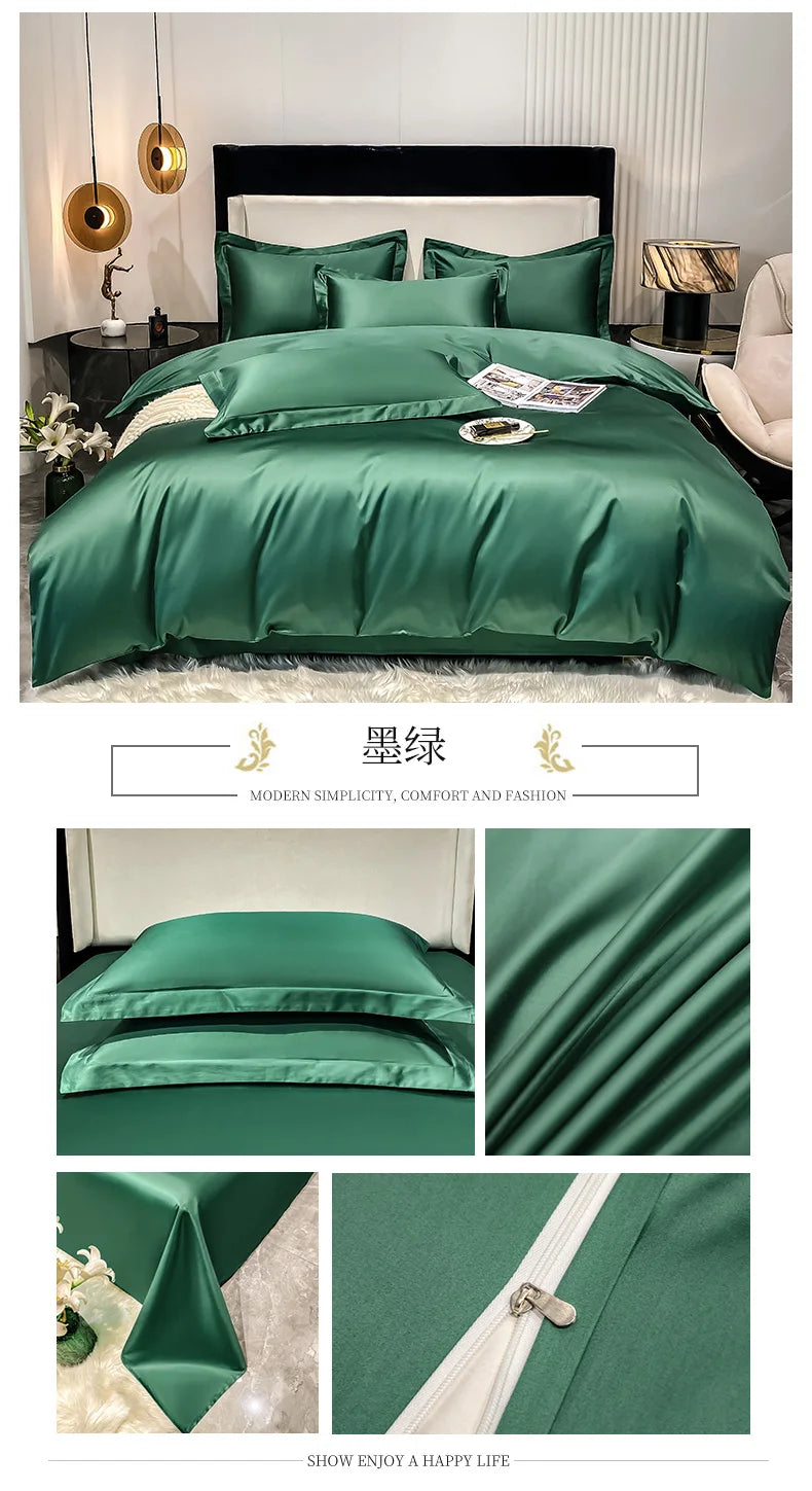 Juego de cama de lujo 100% algodón egipcio funda nórdica funda de almohada Ru Europa doble tamaño Queen King ropa de cama juegos de sábanas suaves
