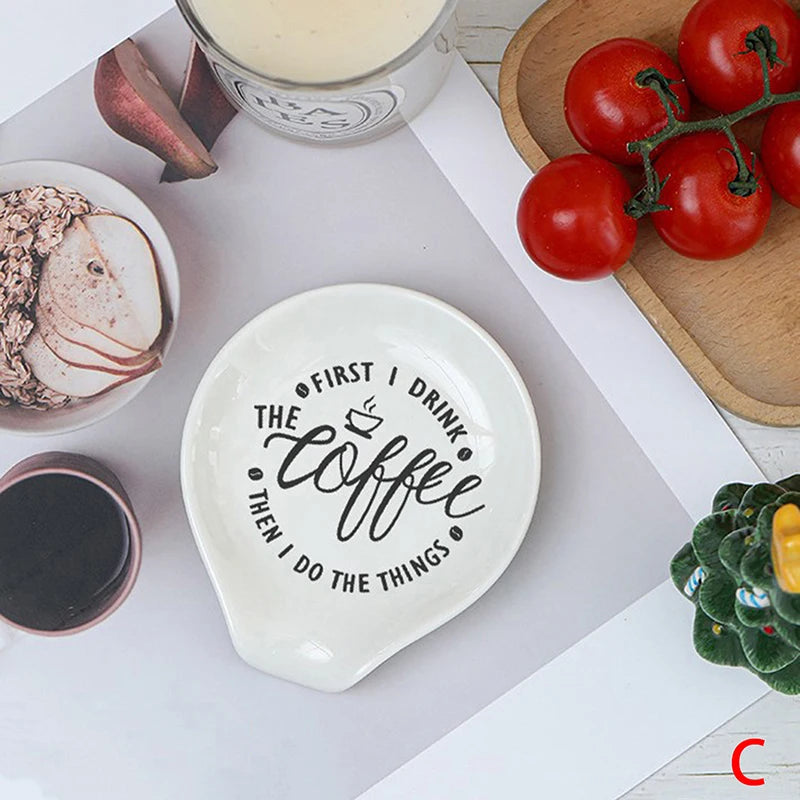 Soporte y bandeja versátil de cerámica blanca, perfecto para cucharas de café y sopa, organizador de cocina, utensilios de cocina, vajilla〔CC11〕