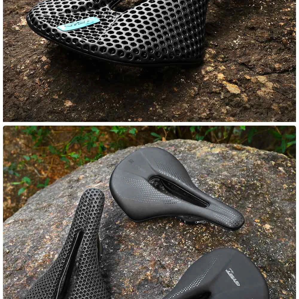 RYET-sillín de carbono para bicicleta con estampado 3D, 140mm, 142mm, superligero, para carreras de montaña, EVA, cojín para asiento de bicicleta, pieza de asiento para ciclismo