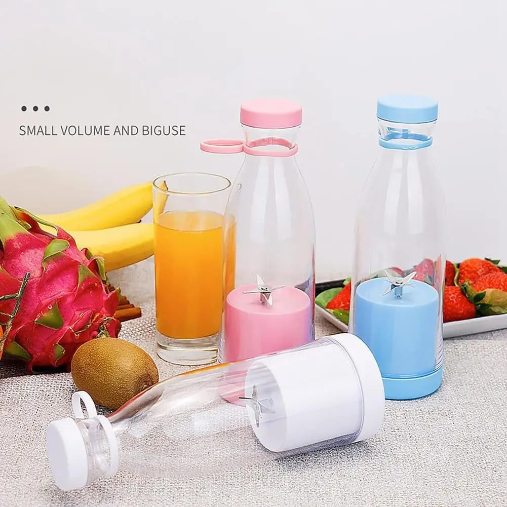 Licuadora Portátil de 6 Cuchillas y 420 ml, con Carga USB, en Forma de Botella de Vino, Mezcladora de Frutas, Mini Licuadora Eléctrica para Uso Diario en la Cocina