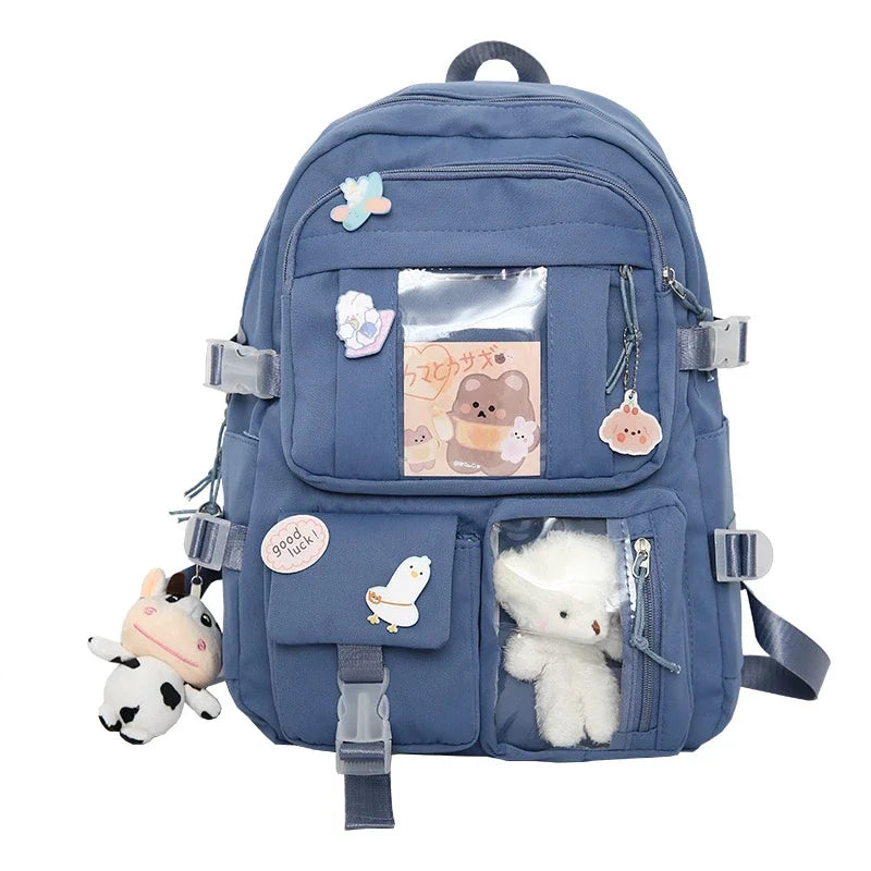 Bolsas populares de la mochila del estudiante de secundaria de las muchachas del color púrpura rosado sin ninguna versión accessoria
