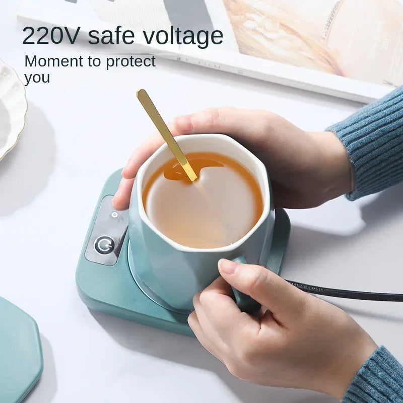 55 ℃   Posavasos Calefactor de Temperatura Constante, Calentamiento Uniforme, Compatible con Cualquier Forma de Taza, Inicio con un Clic, Apto para Café, Leche, Té, Enchufe Estadounidense