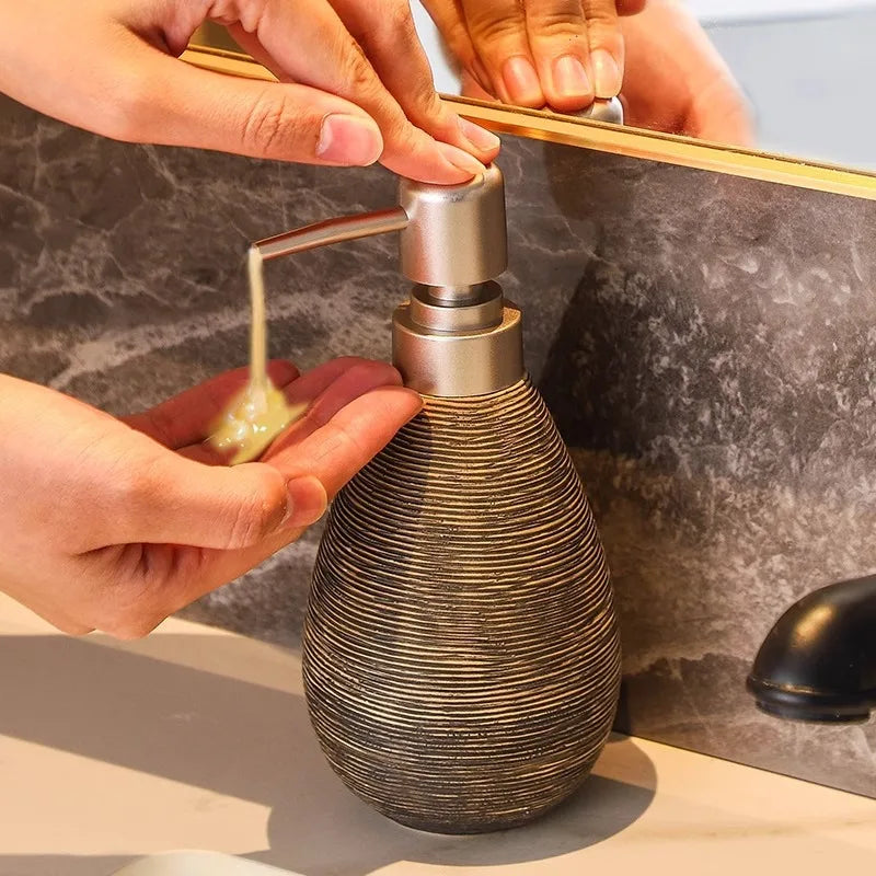 Dispensador de Champú de Cerámica Retro para Baño, Dispensador de Jabón, Dispensador de Desinfectante de Manos, Accesorios de Baño
