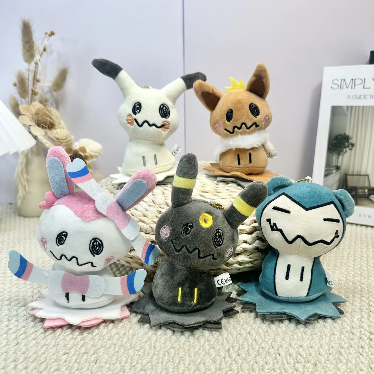 Llavero de peluche Mimikyu Eevee, colgante de anime de Pocket Monster con personajes de Eeveelution y Snorlax, para coleccionistas, regalo y decoración para fans de Sylveon