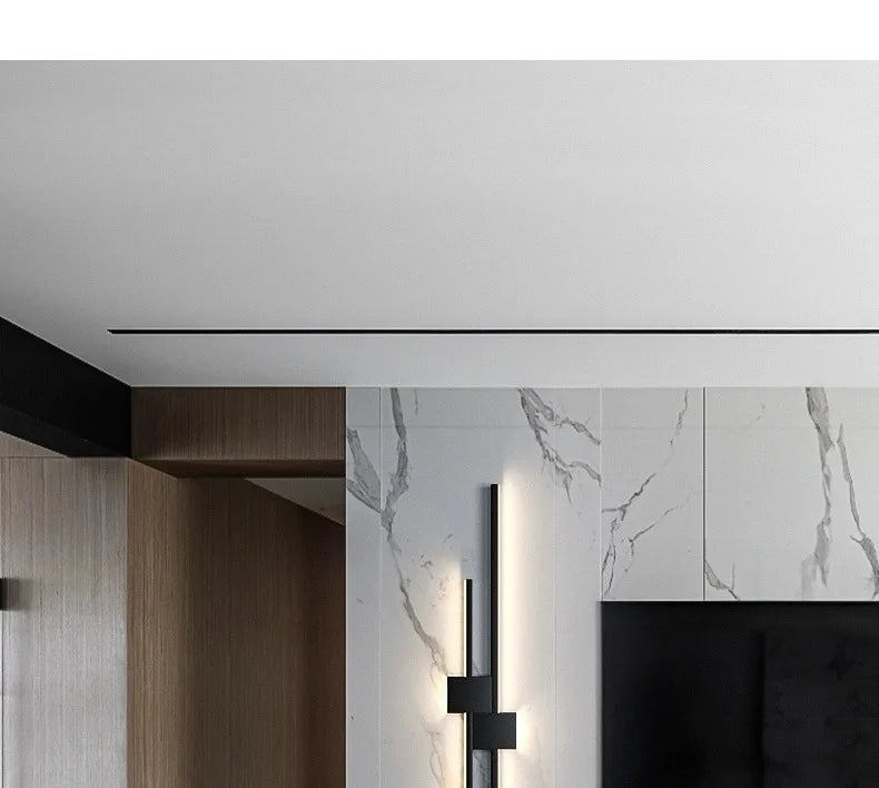 Lámparas de pared con luces LED, decoración de sofá, sala de estar, Fondo de TV, rejilla de madera, barra de dormitorio, tira larga