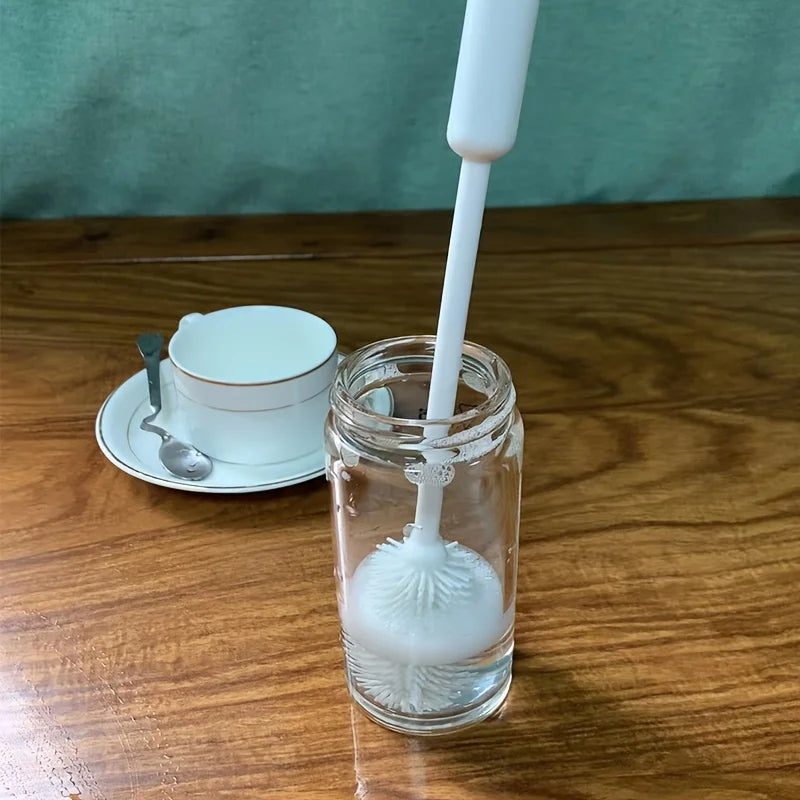 1 cepillo de limpieza de mango largo, agarre antideslizante para botellas estrechas, cepillo de plástico duradero para áreas difíciles de alcanzar, limpiador de botellas