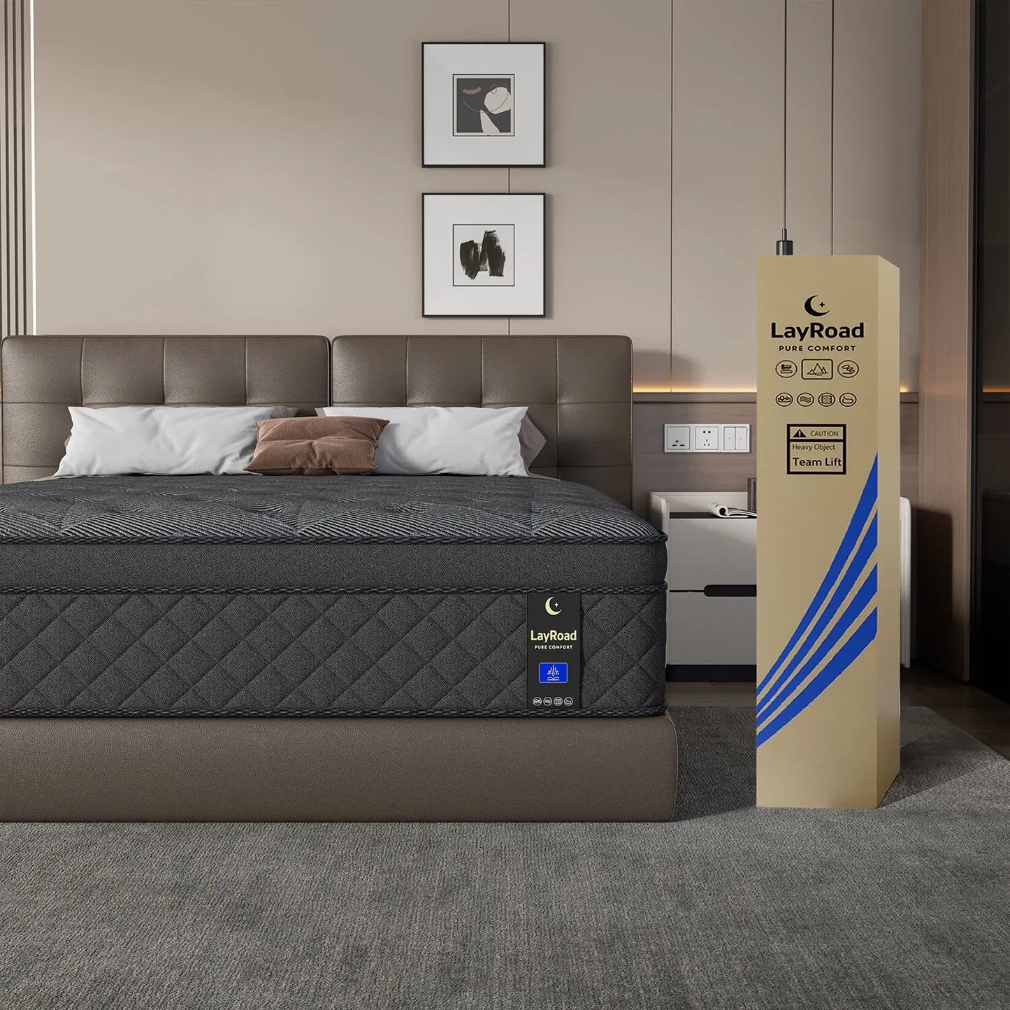 12/14 Inch Gel Memory Foam Hybrid Mattress Twin Full Queen King Sizes Mattress Bed In A Box, Euro Top Medium Firm for Back & Lumbar Support, Individual Pocket Spring Bed for Motion Isolation & Fiberglass Free