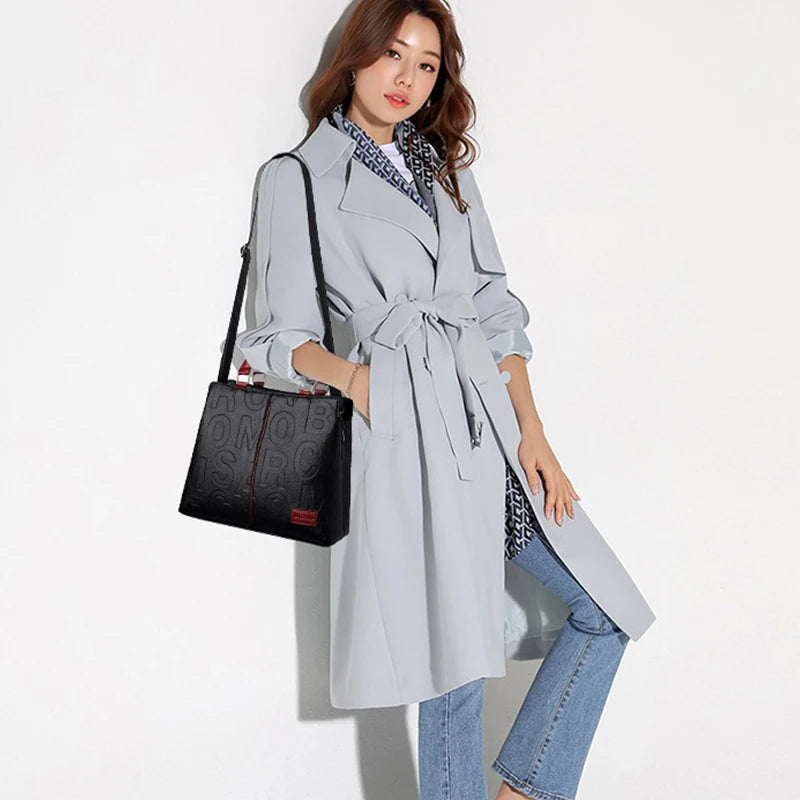 Bolsos cruzados informales de cuero PU para mujer, bolso de mano de diseñador de lujo, bolso de hombro de viaje de gran capacidad