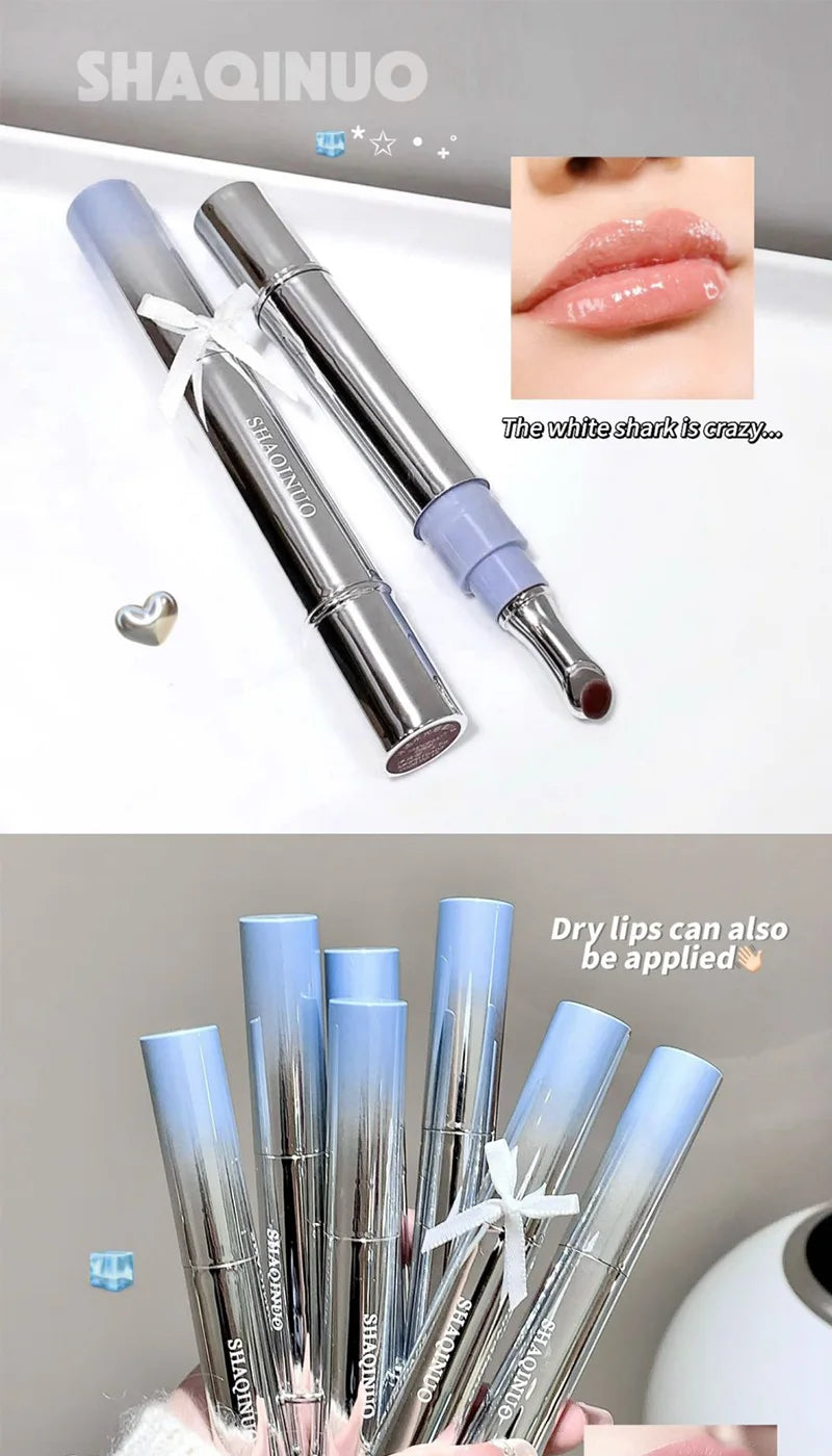 Brillo Labial con Esencia Acuosa de Espejo, Larga Duración, No Pegajoso, Voluminizador, Brillo Labial Líquido, Esmalte Labial en Gel, Maquillaje Hidratante, Tinte Labial