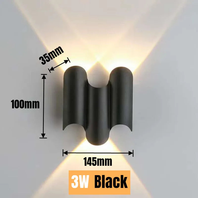 Lámpara de pared Led para exteriores, iluminación luminosa impermeable hacia arriba y hacia abajo, decoración de jardín, AC85-265or, lámparas de pared para sala de estar, porche y exteriores