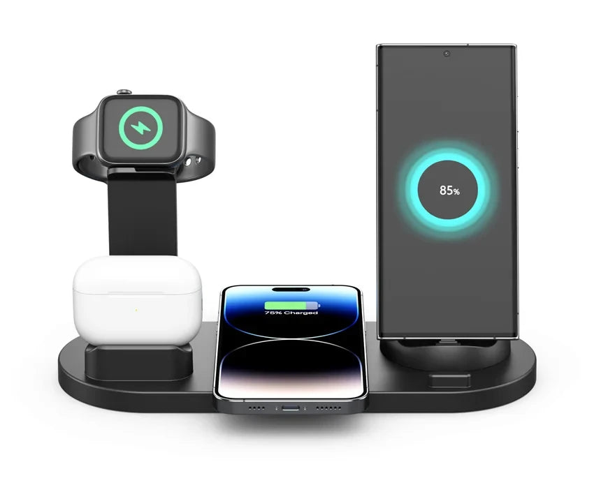 Estación de carga inalámbrica universal para iPhone17 16, 15, 14, 13, 12, 11 Pro Max/Pro/Mini/Plus y para AirPods Pro 2 - Carga rápida