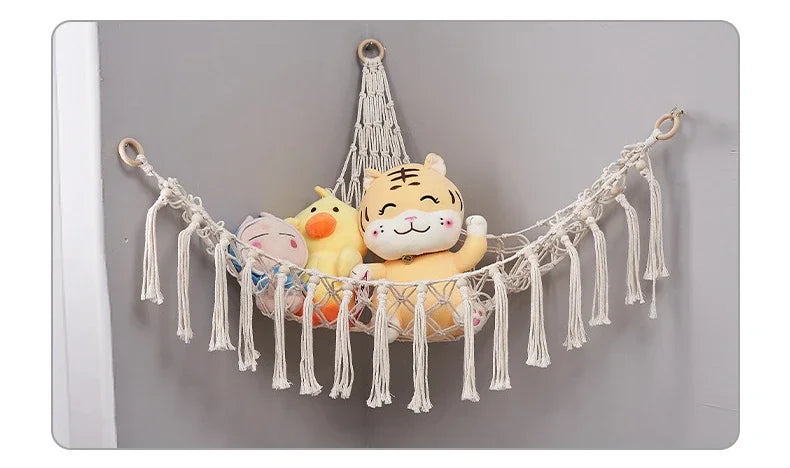 Hammock Net Toys Storage Boho Decor Children Room Toys Stuffed Animals Toys Hammock Net Organize Bohemia Soft Storage Swing