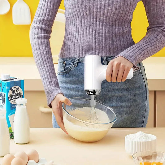Batidora de Huevos Eléctrica de Mano, 3 Velocidades, Doble Varilla, Cargador, Batidora de Cocina, Mezcladora de Claras, Máquina para Hacer Crema de Mantequilla y Pasteles