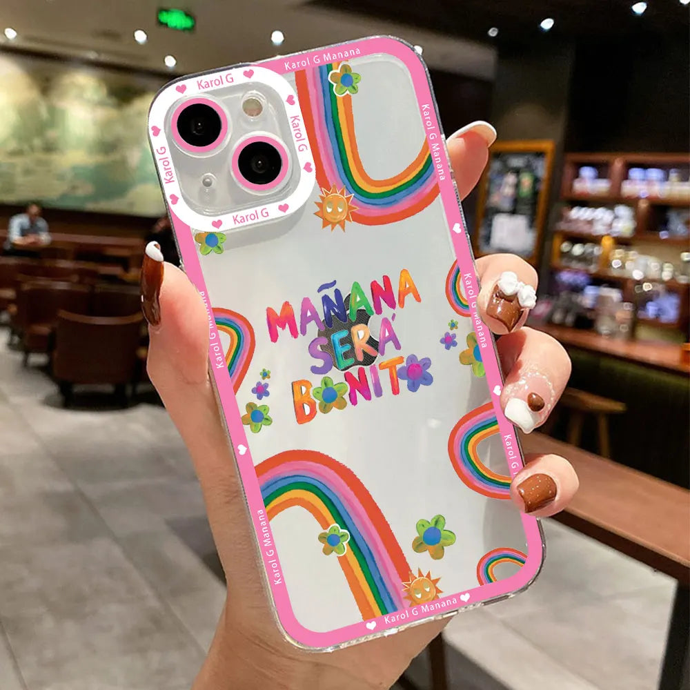 Karol G Manana Sera Bonito funda de teléfono para IPhone 16 15 14 13 12 11 Mini Pro Max X XR XSMax 7 8 Plus cubierta de TPU suave transparente