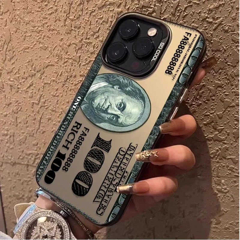 Funda de teléfono de PC con diseño Popular de dólar para iPhone 15 16 14 Plus 16E 13 12 Pro Max, cubierta dura mate a prueba de golpes para teléfono USD