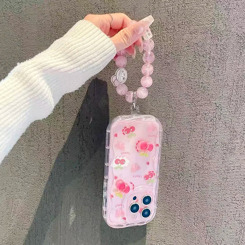Funda con cadena de cereza 3D y flor de conejo para Realme 15 14 Pro Plus 13 12 12X C67 8i 8 C15 C12 C25 C25S C11 11 7 6 Pro 9i