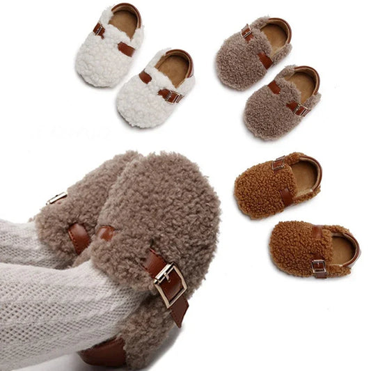 Zapatos para recién nacido, niño y niña, zapatos suaves y cómodos para caminar para niños, zapatos antideslizantes cálidos y gruesos para niños pequeños, zapatos de cuna para bebé