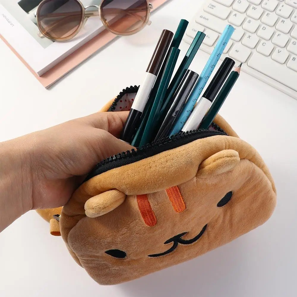Bolsa para bolígrafos, organizador de maquillaje, bolsa para libros de gran capacidad, bolsas para lápices con diseño de gato, estuches para cosméticos, organizador de papelería, bolsa para lápices