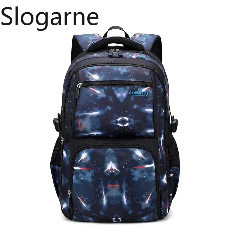 Nuevo conjunto de 3 uds de mochilas para niños, bolso escolar con patrón de cielo estrellado para estudiantes, bolso escolar impermeable con bolsa de almuerzo, estuche para lápices