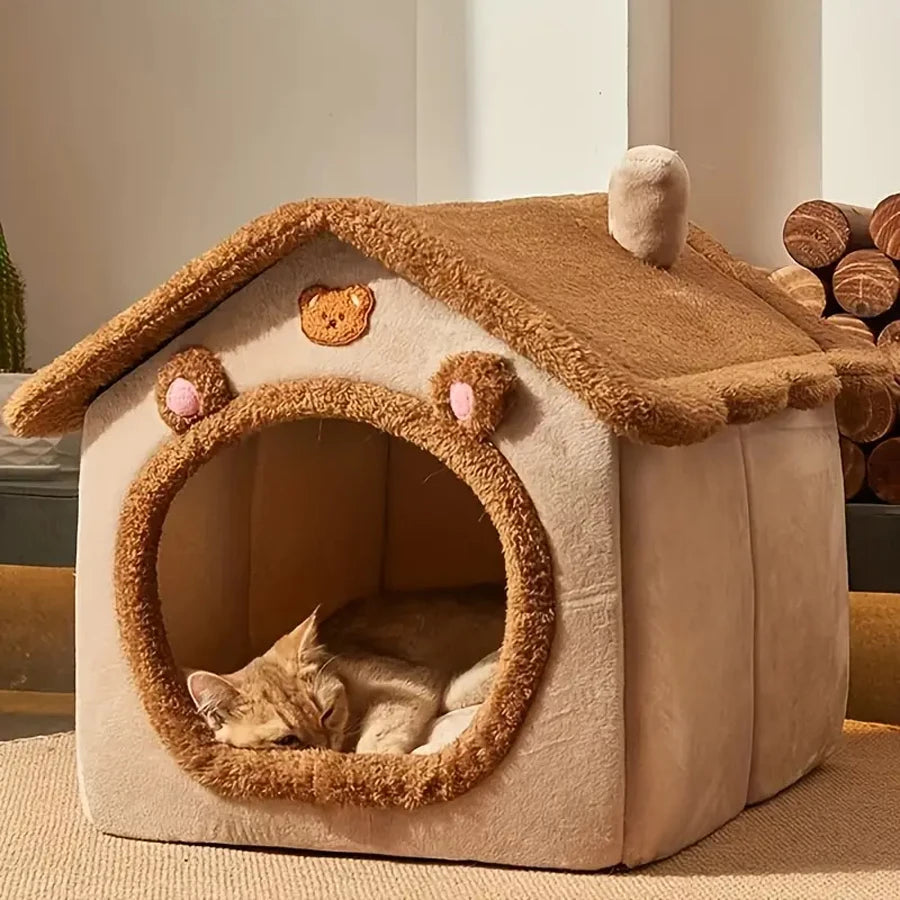 Casa Plegable para Mascotas, Desmontable y Lavable, Cueva para Gatos, Sofá Cama para Perros Extra Pequeños y Gatos Pequeños y Medianos