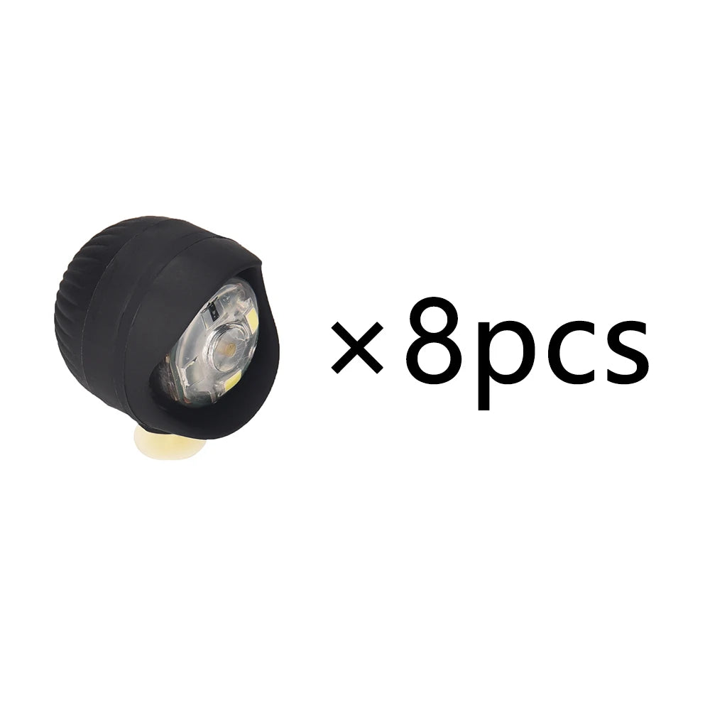 8 luces LED de PVC para zapatos, accesorios ideales para caminar de noche, acampar y pasear perros, luces para zapatos, 3 modos de iluminación