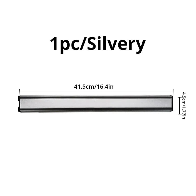 Estante para cuchillos magnético de cocina de aleación de aluminio montado en la pared, soporte para cuchillos magnético fuerte, bloque de cuchillos, estante de almacenamiento