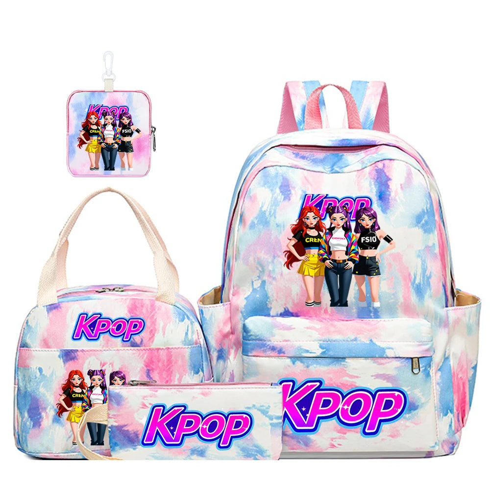 Juego de 4 mochilas con diseño de grupo femenino de K-POP. El regalo perfecto para los fans del kpop.