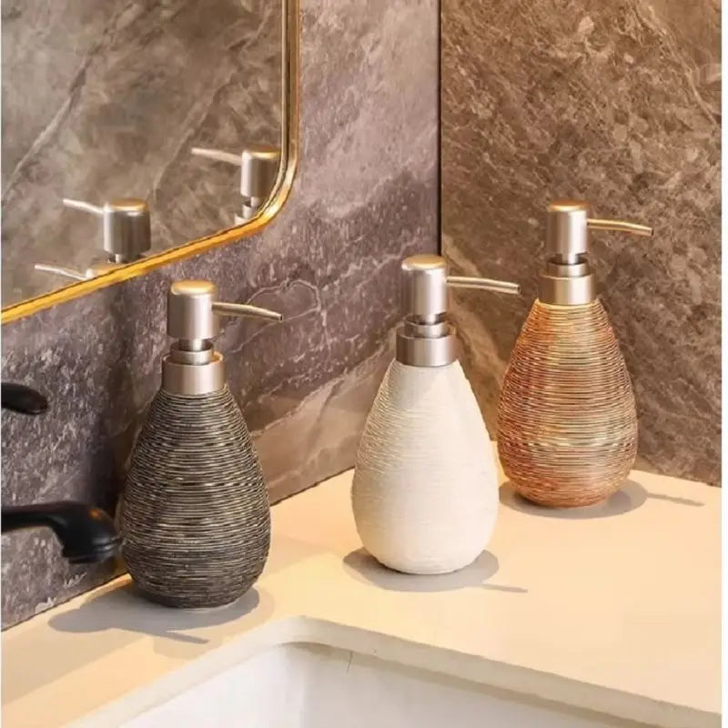 Dispensador de Champú de Cerámica Retro para Baño, Dispensador de Jabón, Dispensador de Desinfectante de Manos, Accesorios de Baño