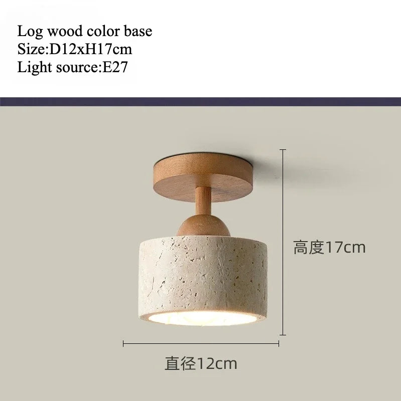 Lámpara de techo LED de piedra travertino, accesorio de iluminación para pasillo, sala de estar, comedor, decoración de dormitorio, lámpara de techo