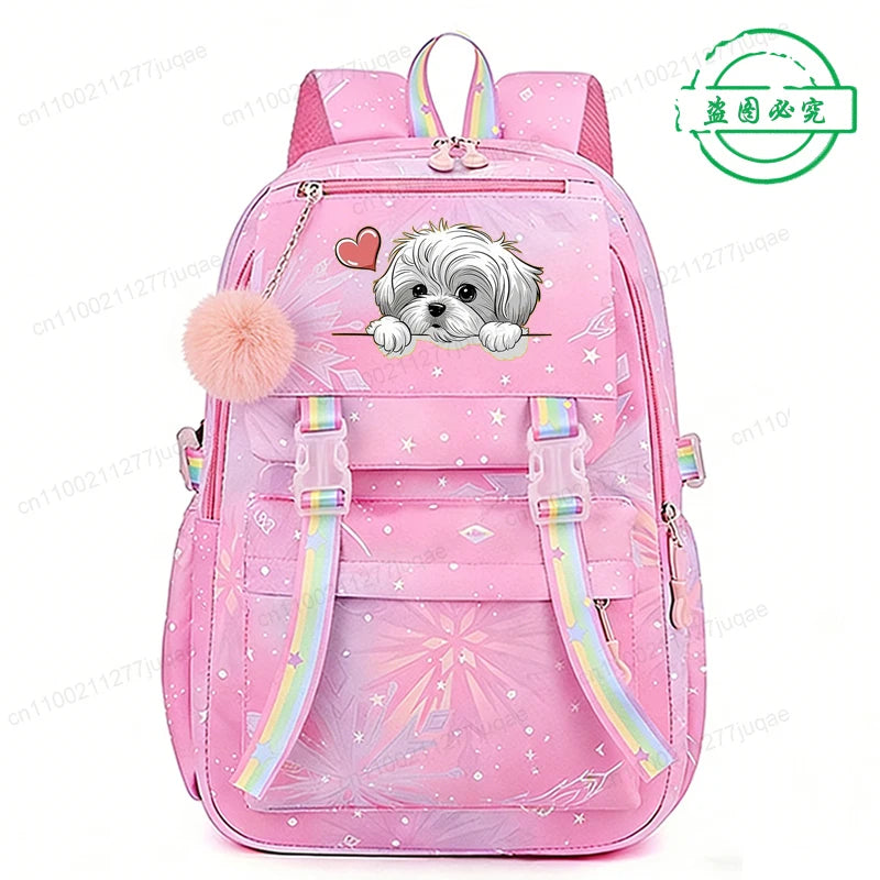 Mochila divertida con diseño de perro de Anime para niñas y niños, mochila informal para la escuela, mochila de dibujos animados, mochilas de viaje, regalo