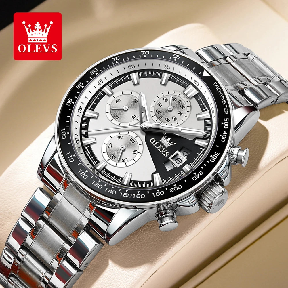Reloj OLEVS TY705 para Hombre, Reloj de Cuarzo Luminoso de Lujo a Prueba de Agua, Reloj Multifuncional con Cronómetro, Reloj Deportivo Original Exclusivo para Hombre