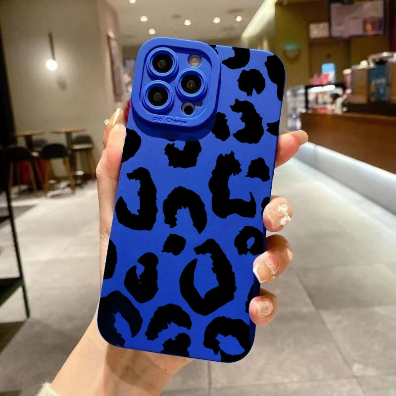 Funda protectora de teléfono con diseño de leopardo para iPhone 16, fundas para iPhone 17 Air 15 14 13 12 11 Pro Max 16E XS XR X 7 8 Plus